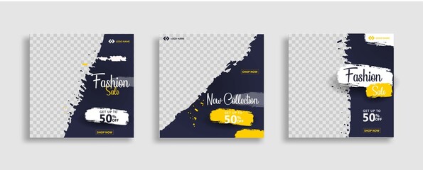 Wall Mural - Modern Social Media banner template can be edited. Anyone can use this design easily. Promotional web banners for social media. Elegant sale and discount promo - Vector. 