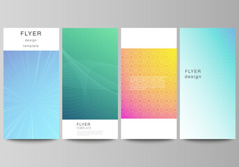 Poster - The minimalistic vector illustration of the editable layout of flyer, banner design templates. Abstract geometric pattern with colorful gradient business background.