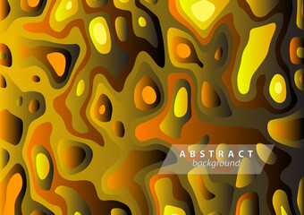 Wall Mural - Abstract modern fluid, liquid vector background in ochre color. Can be used for background, flyer or cover design