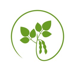 Sticker - Soybean logo. Isolated soybean on white background