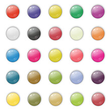 Vector Illustration Of Glossy Glass Buttons For Icons.