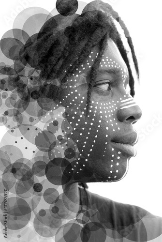 Plakat A black and white profile portrait