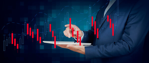 Stocks Exchange Market Graph Concept