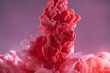 canvas print picture - Red and pink ink in water, liquid color backdrop