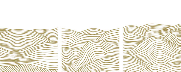 Trendy contemporary set of abstract creative geometric minimalist artistic hand painted composition art landscape template. Vector posters for wall decor in vintage style
