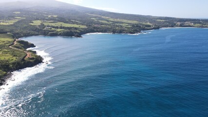 Wall Mural - Aerial views of Lipoa point in West Maui during a winter swell 3
