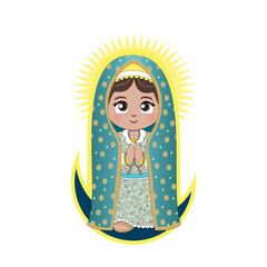 Guadalupe. Cartoons inspired in catholic characters. Vectorial illustration. 