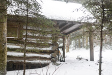 Shelter In The Pisgah National Forest In The Middle Of Winter