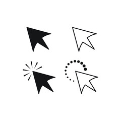 Sticker - Cursor icons set. isolated on white background