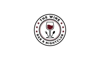 Sticker - wine logo suitable for drink and bar logos on a white background