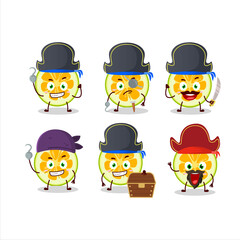 Poster - Cartoon character of slice of jackfruit with various pirates emoticons