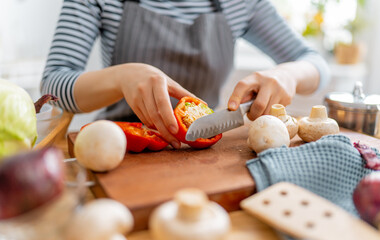 Wall Mural - woman is preparing proper meal