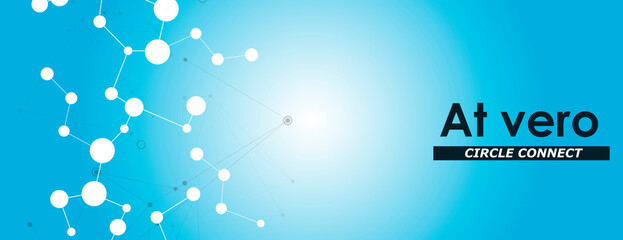 Poster - Abstract illustration with circle network connect on white background. Symbol, logo illustration. Internet technology. Vector illustration design. Global network connection