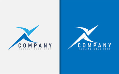 Poster - Abstract Initial Letter X logo Design. The letter X Made of 2 Modern Shape. Usable For Business, Tech, Sport, Service, Community Company. Vector Logo Illustration.