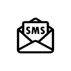 Poster - SMS icon. Dialog, chat, new message. Open envelope. Vector EPS 10. Isolated on white background