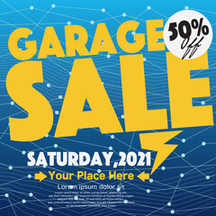 Canvas Print - 50 Percent Off Garage Sale Banner Design Vector Illustration.