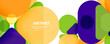 © antishock - Flat geometric round shapes and dynamic lines, abstract background. Vector illustration for placards, brochures, posters and banners