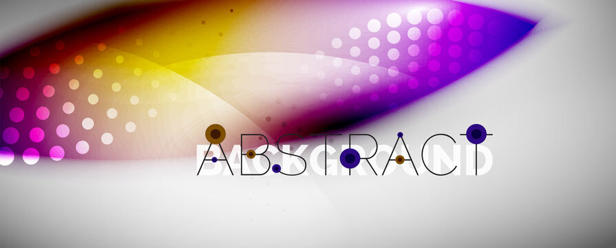 Vector blurred color wavy shapes, techno futuristic abstract background. Trendy template for business or technology presentation, internet poster or web brochure cover, wallpaper