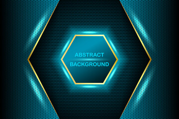 Luxury bright blue lines with metal effect style, lines with neon borders on dark background. Vector Illustration