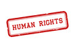 Human rights with red grunge rubber stamp