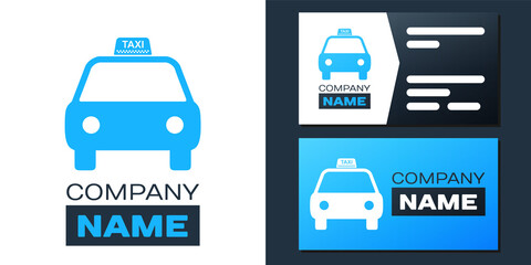 Poster - Logotype Taxi car icon isolated on white background. Logo design template element. Vector.