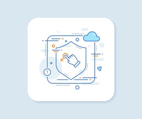 Poster - drag drop gesture line icon. abstract vector button. slide arrow sign. swipe action symbol. drag dro