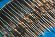 Close-up of electronic resistors.