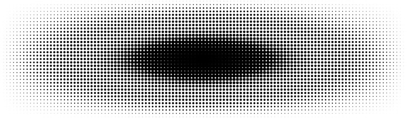 Poster - Halftone in abstract style. Geometric retro banner vector texture. Modern print. White and black background. Light effect