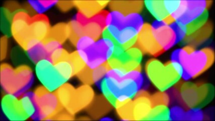 Wall Mural - colorful hearts illumination for holiday or abstract boke background