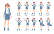 © kai001 - Business Woman character in various poses set.vector.
