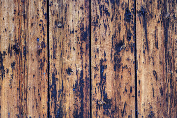 Wall Mural - Burnt brown wood not painted wall texture background