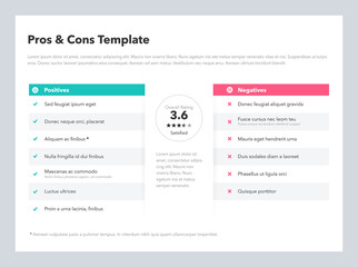 Poster - Modern pros and cons template with place for your content. Easy to use for your website or presentation.