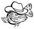 Black crappie with hat