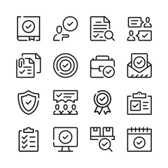 Poster - Check marks line icons set. Modern graphic design concepts, simple outline elements collection. Vector line icons