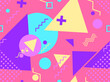 © andyvi - Seamless pattern with geometric shapes in the style of the 80s. Trendy retro background for printing on paper, advertising materials and fabric. Vector illustration