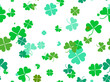 © andyvi - Seamless pattern with clover for Saint Patrick's Day. Green shades of four-leafed and three-leafed clover. Background for advertising products, postcards and printing. Vector illustration