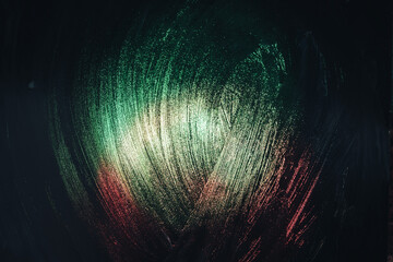 Aufkleber - Beautiful abstract surreal brush smear green light pastel dark magic. Background pattern for design. Macro photography view.