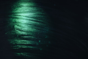 Aufkleber - Beautiful abstract surreal brush smear green light pastel dark magic. Background pattern for design. Macro photography view.