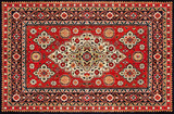 Old Red Persian Carpet Texture, abstract ornament