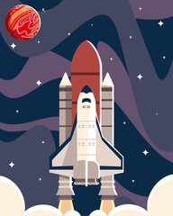 Wall Mural - space shuttle satellite explore adventure travel