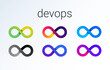 DevOps icon. software development - Dev and IT operations - Ops . loop eight logo for software technology companies. vector gradient icon illustration