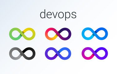 DevOps icon. software development - Dev and IT operations - Ops . loop eight logo for software technology companies. vector gradient icon illustration