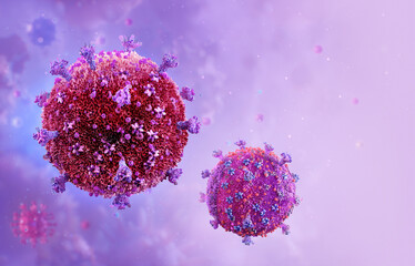 hiv virus cells. scientifically accurate human immunodeficiency virus (hiv) close-up view. acquired 