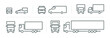 © deonissio123 - Set of transport icons, line silhouette front and side view, delivery transport
