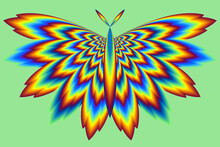 Fire Butterfly. Optical Illusion Of Movement.