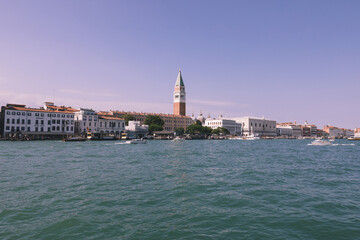 Wall Mural - Panoramic view of Venice coast with historical buildings and Laguna Veneta