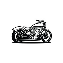 Chopper Vector. American Motorcycle Silhouette Vector Isolated. Big Bike Vector Illustration