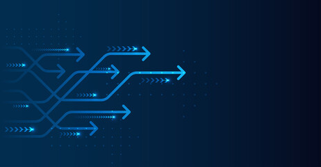 Abstract arrow direction. Technology background