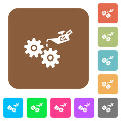 Poster - Oiler can and gears rounded square flat icons