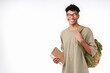 © InsideCreativeHouse - Smart young african student with bag and books isolated over white background